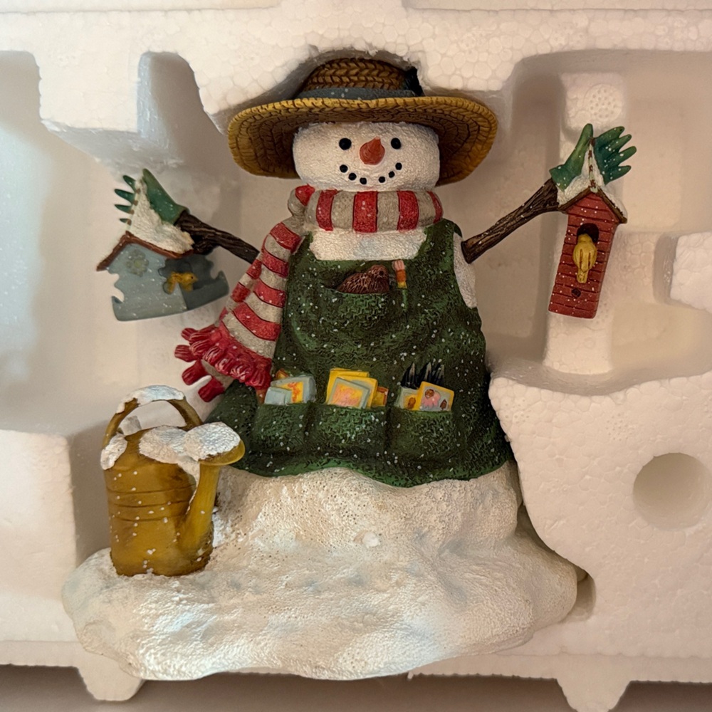 Lang and Wise Collectibles Snowman Figurine with Green Apron